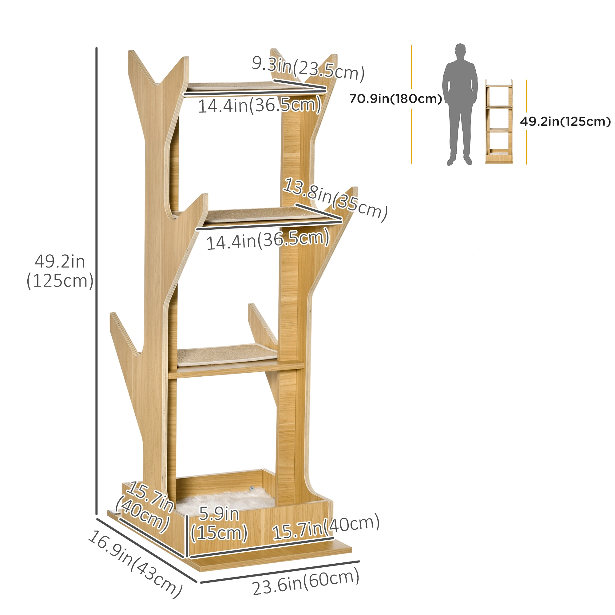 Multi-Level Cat Tree Tower with Scratching Posts Cozy Condo House for Kittens Adult Cats Indoor Outdoor 🐱 view 3