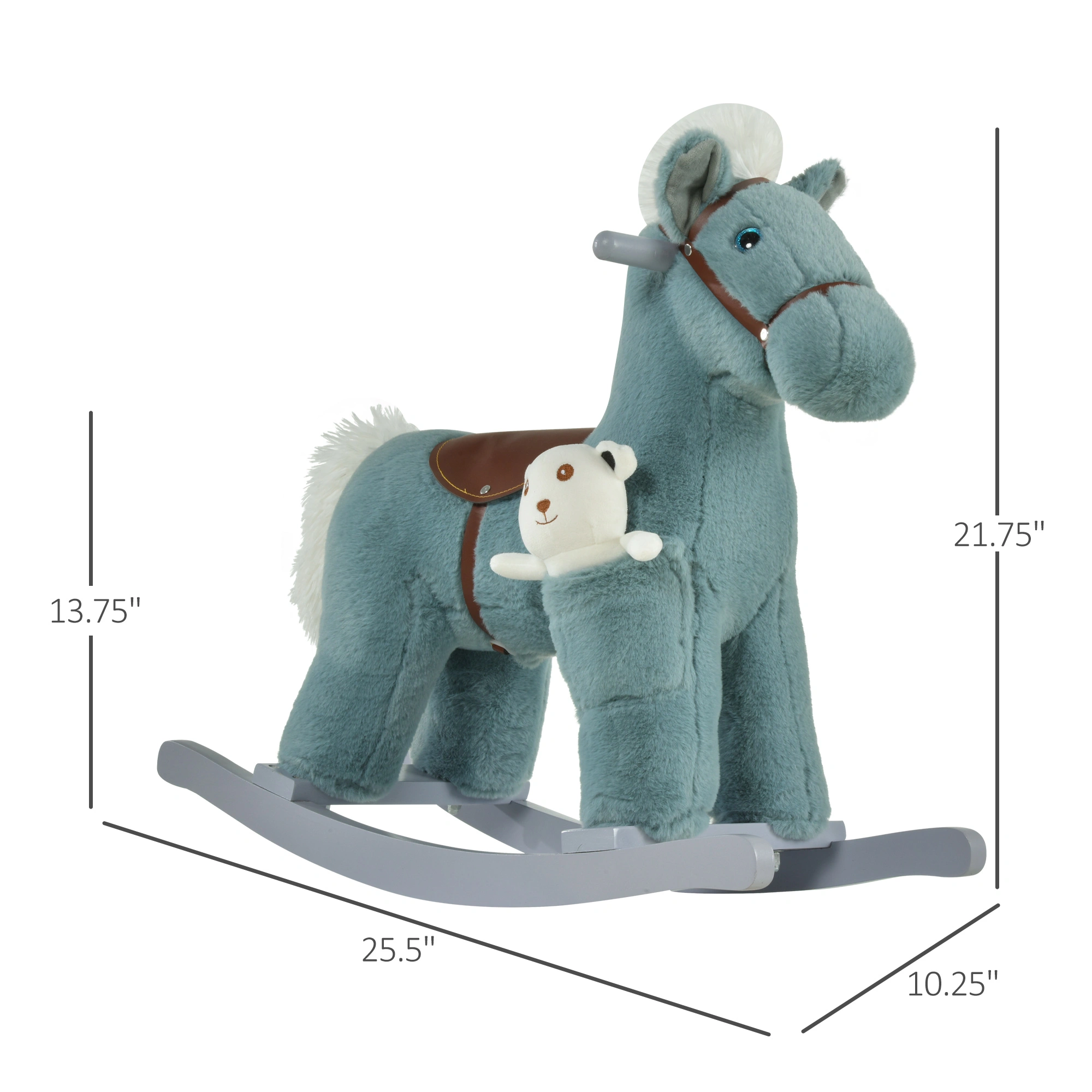 Children's Rocking Horse Plush Soft Safety Ride On Toy for Babies Indoor Outdoor Play Gift view 2