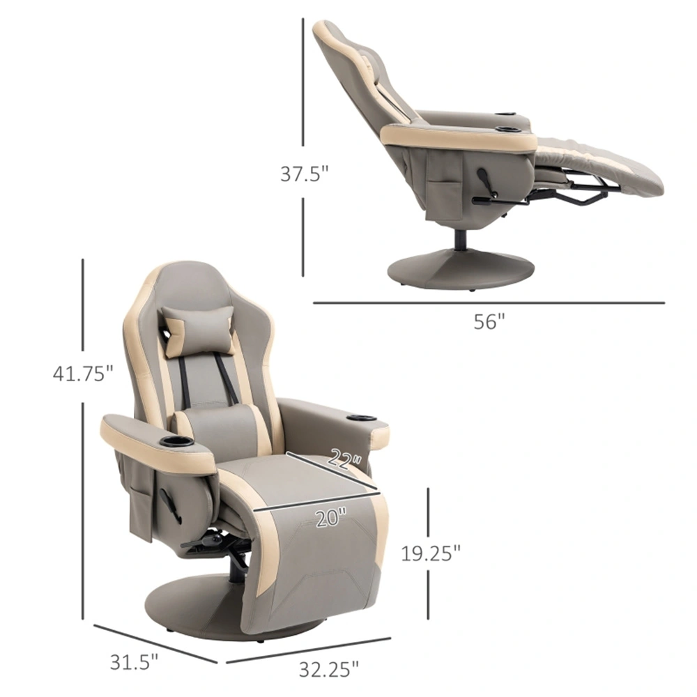 Ergonomic Office Chair with Massage Function - Adjustable Lumbar Support, Swivel Task Chair for Home Work view 3