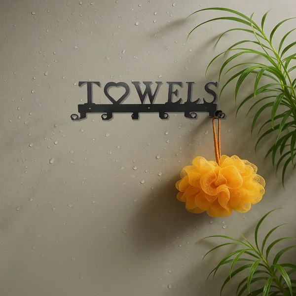CIFbuy 1pc Premium Metal Wall-Mounted Towel Hook: 6-Hook Space-Saving Storage with Sturdy Row Design, Simple Punch-Free Installation, Ideal for Bathro(TikTok/temu self-pickup orders) view 6
