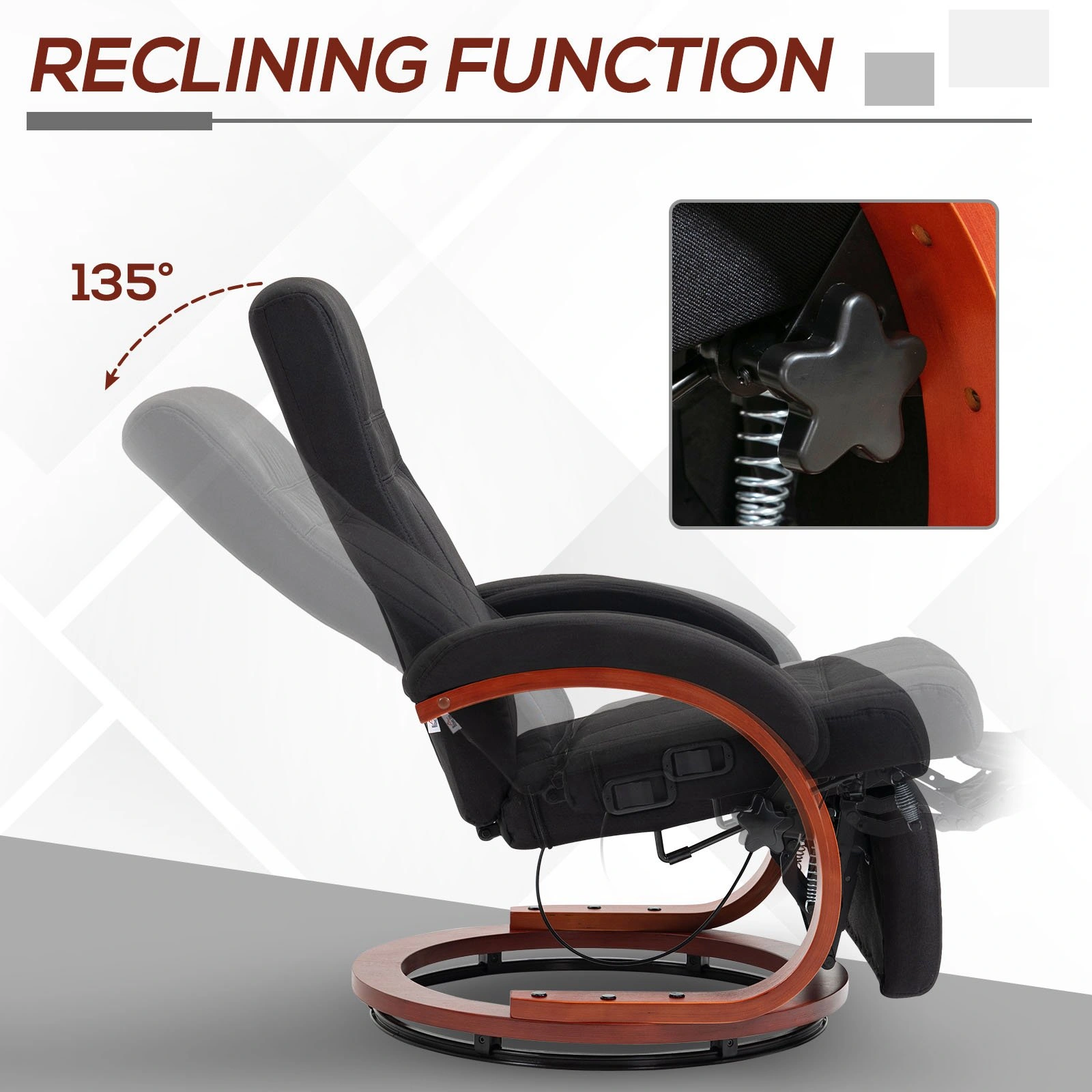 Luxury Recliner Chair, Deep Seating Sofa Chair with Padded Armrests for Living Room, Bedroom view 4