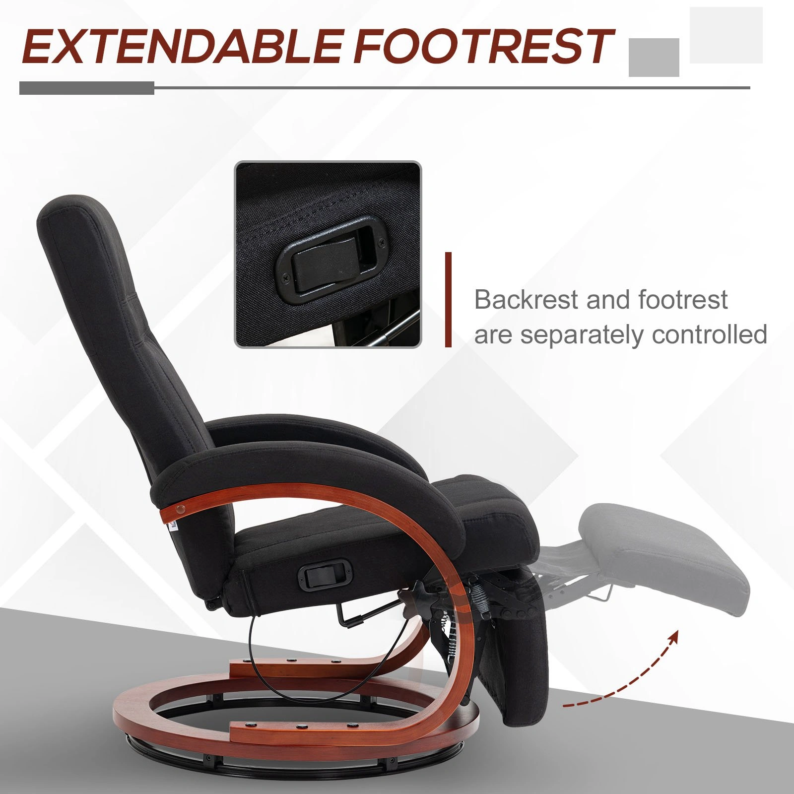Luxury Recliner Chair, Deep Seating Sofa Chair with Padded Armrests for Living Room, Bedroom view 5