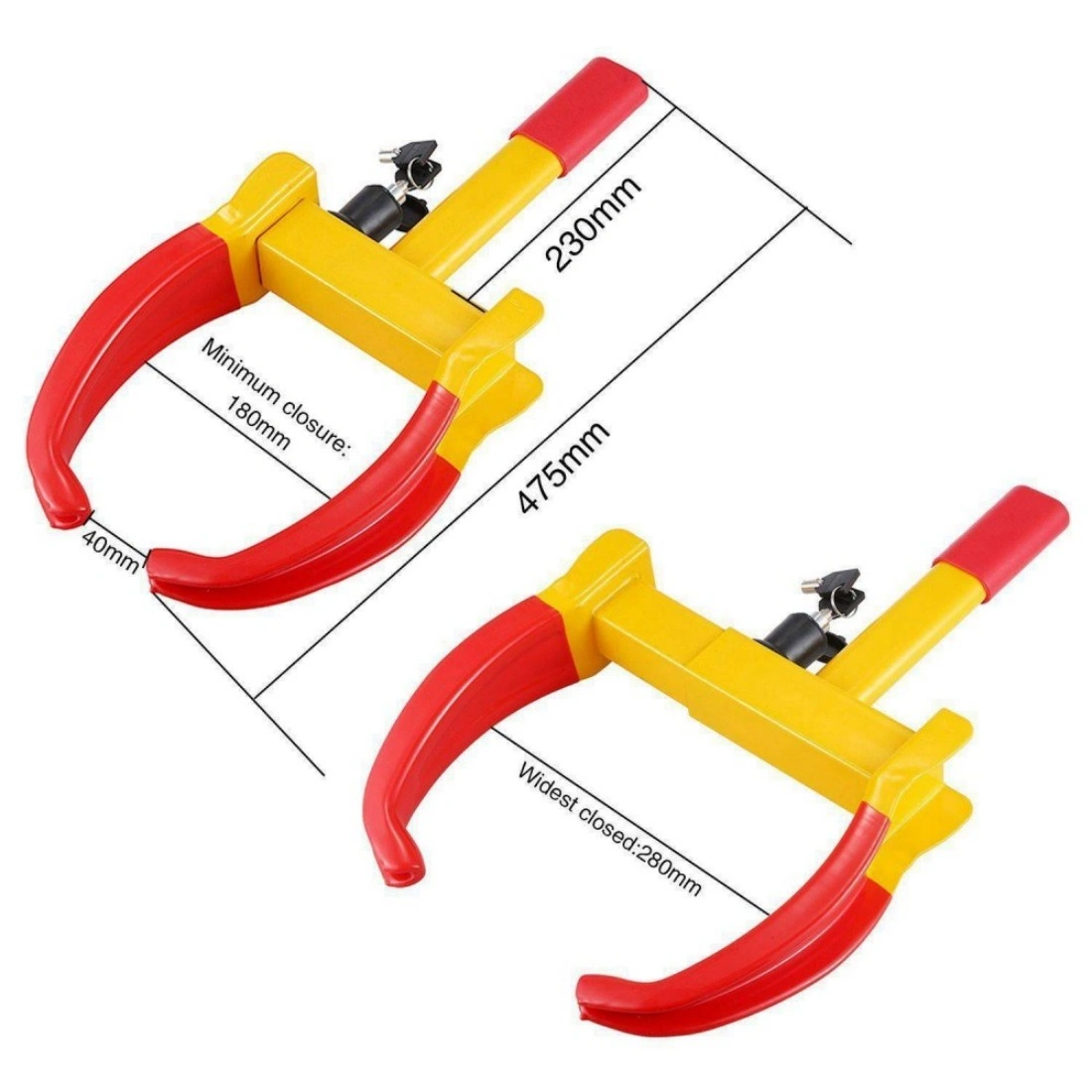 Heavy Duty Wheel Clamp Locks with Safety Lock for Caravan, Trailer, Van, Truck - Secure Anti-Theft Protection view 4