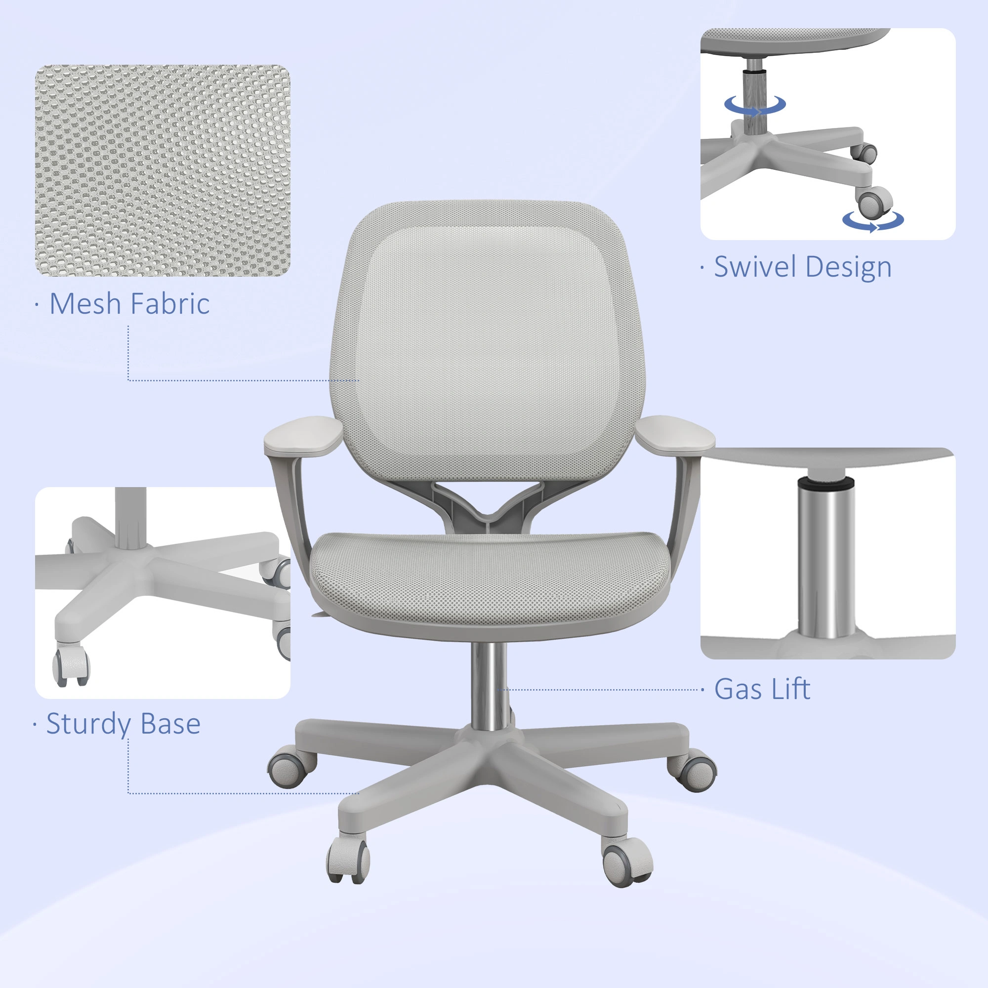 Ergonomic Massage Office Chair, Adjustable Height Swivel Computer Chair with Lumbar Support view 2