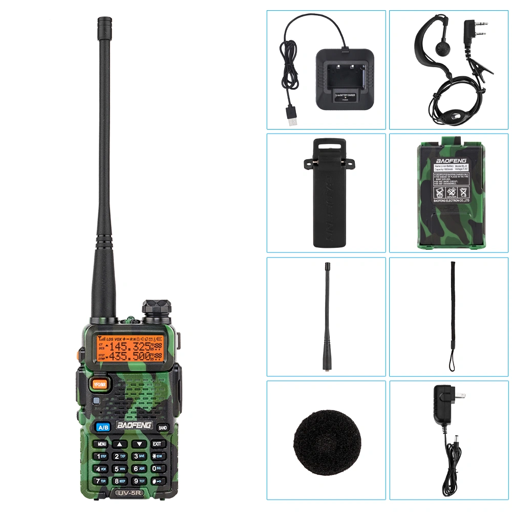 UV-5R Two-Way Radio Walkie Talkie Portable Rechargeable Transceiver Camouflage
