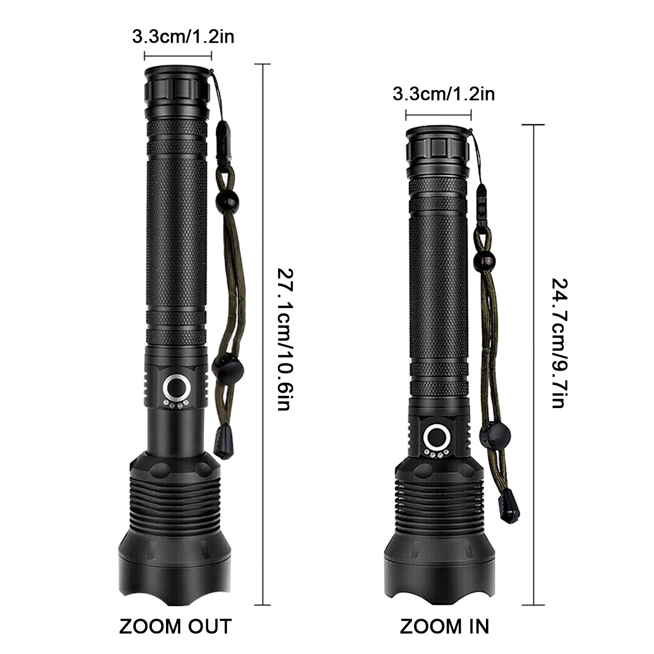 USB Rechargeable LED Flashlight 3 Modes Outdoor Camping Hiking Work Light Torch view 4