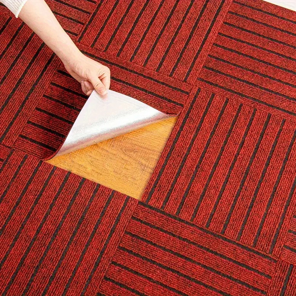 12"x 12" Carpet Tiles Soft Padded Floor Tiles Reusable Interlocking Rug Tiles for Bedroom Living Room Home Decor