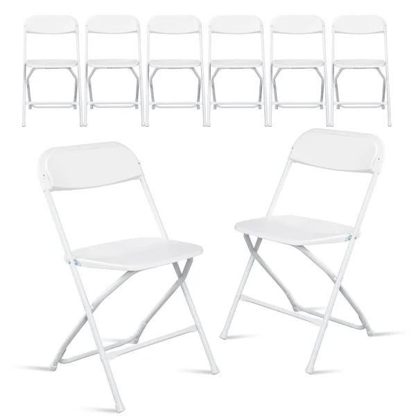 6pcs Injection Molding Classic Garden Plastic Folding Chair White view 5