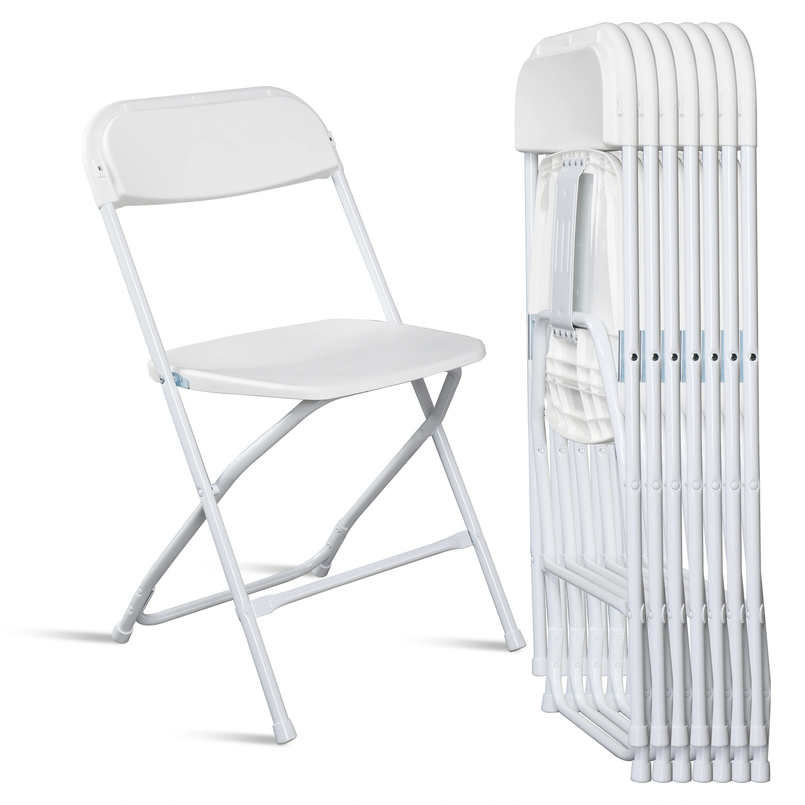 6pcs Injection Molding Classic Garden Plastic Folding Chair White view 19