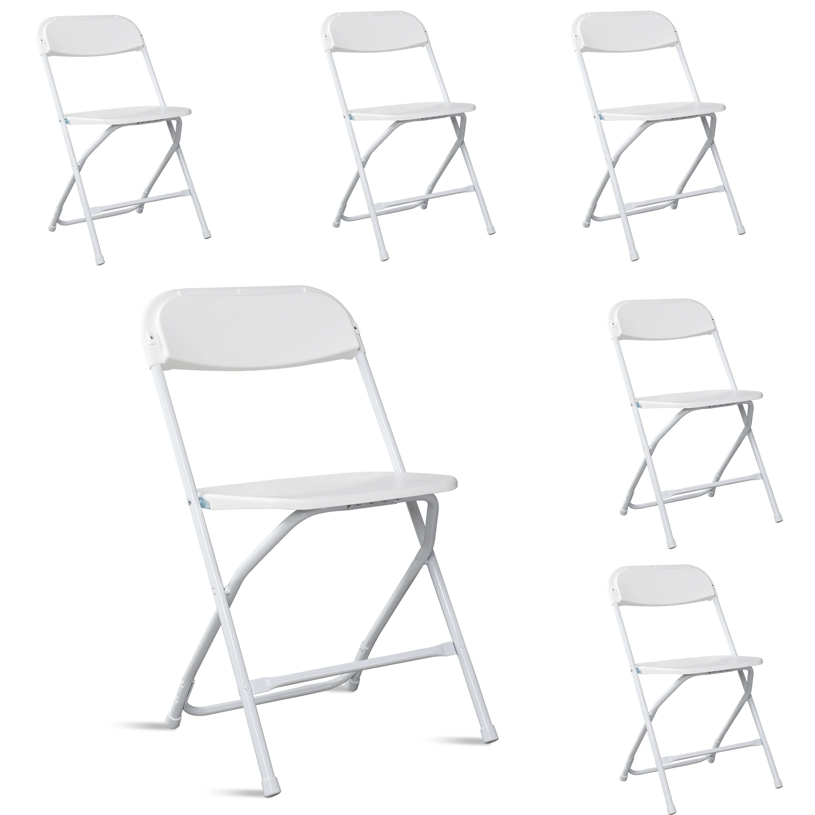6pcs Injection Molding Classic Garden Plastic Folding Chair White view 9