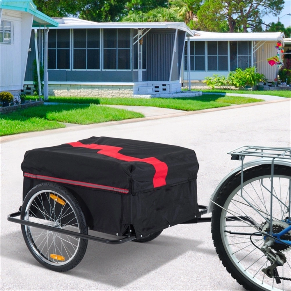 Utility Bicycle Cargo Cart, Foldable Trailer Wagon for Cycling, 50L Capacity, Waterproof Bike Bag Accessory, Easy-Attach Quick Release Mount view 2