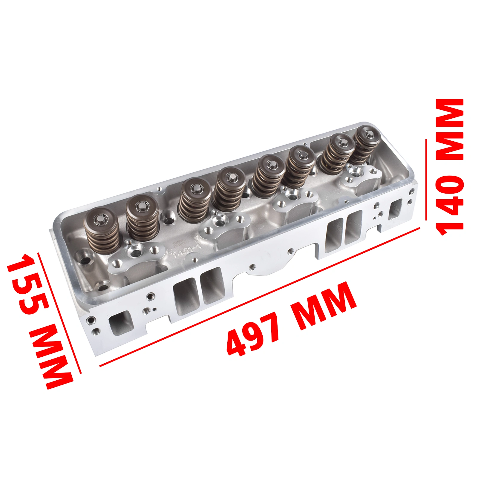 2Pcs Complete Cylinder Heads 129006601 for Small Block Chevy 350, 190cc Combustion Chamber 64cc, 2.02/1.60 Inch Valves, Straight view 10