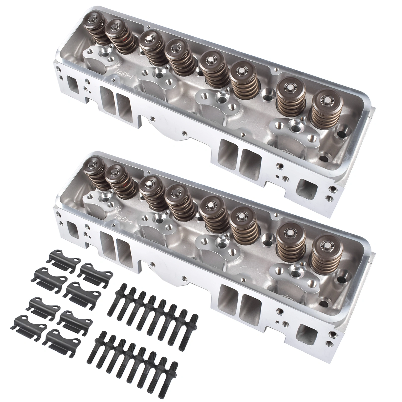 2Pcs Complete Cylinder Heads 129006601 for Small Block Chevy 350, 190cc Combustion Chamber 64cc, 2.02/1.60 Inch Valves, Straight view 6