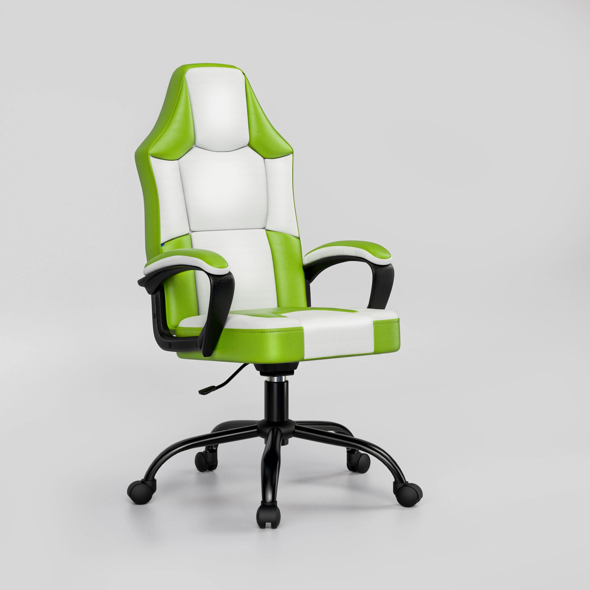 Ergonomic Gaming Chair, Height Adjustable PU Leather Office Chair, Reclining Computer Desk Chair with Wheels, High Back Support for Adults