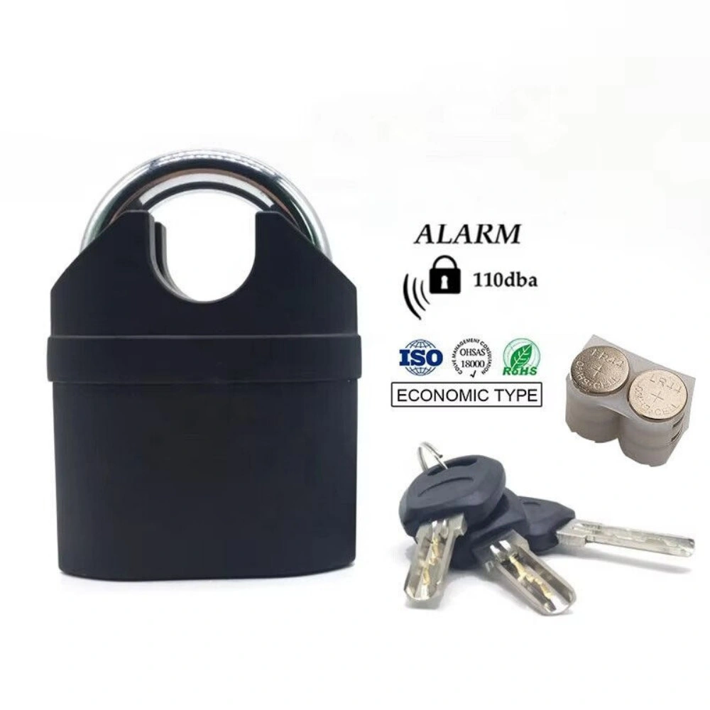 Heavy Duty Steel Waterproof Padlock with Alarm & 3 Keys - High Security Shackle Lock for Gate Door view 2