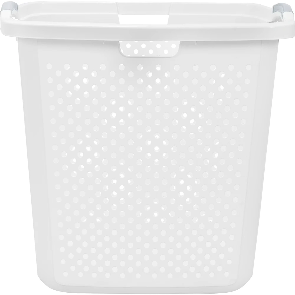 2.5 Bushel XL Plastic Laundry Basket, White, 2 Pack view 2
