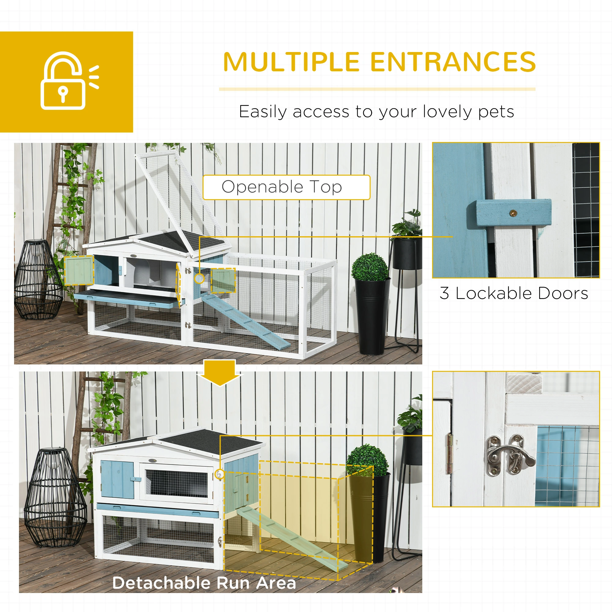 Small Animal Playpen Cage, 4-Panel Foldable Exercise Pen for Rabbits, Hamsters, Kittens & Puppies - Easy Setup Indoor/Outdoor Pet Enclosure view 3