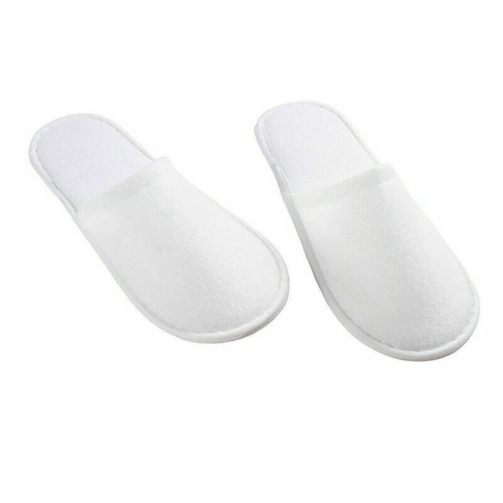 20 Pairs Disposable Terry Towel Slippers Closed Toe Bulk Pack for Spa Hotel Guests Party Favors 127 characters view 2