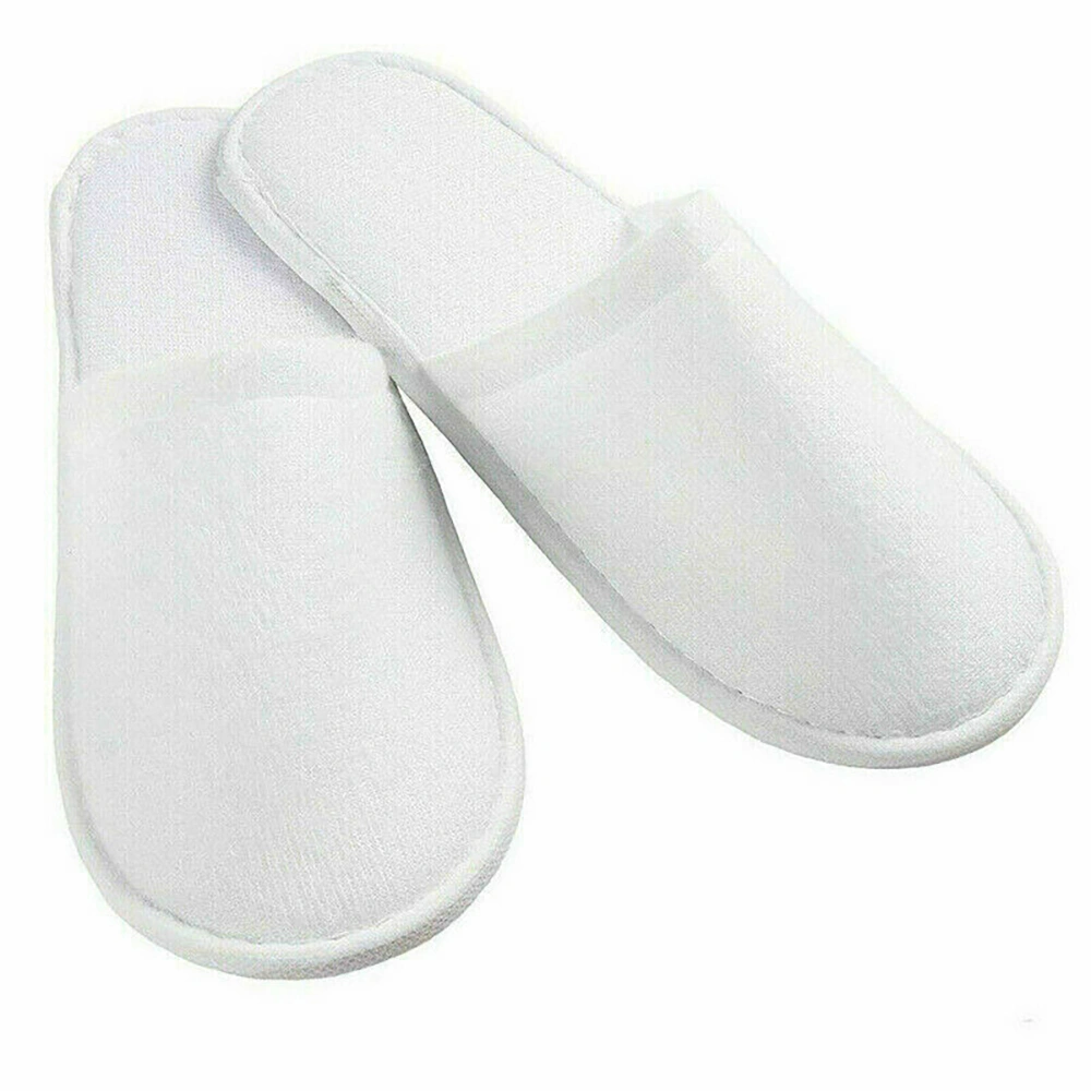 20 Pairs Disposable Terry Towel Slippers Closed Toe Bulk Pack for Spa Hotel Guests Party Favors 127 characters view 3