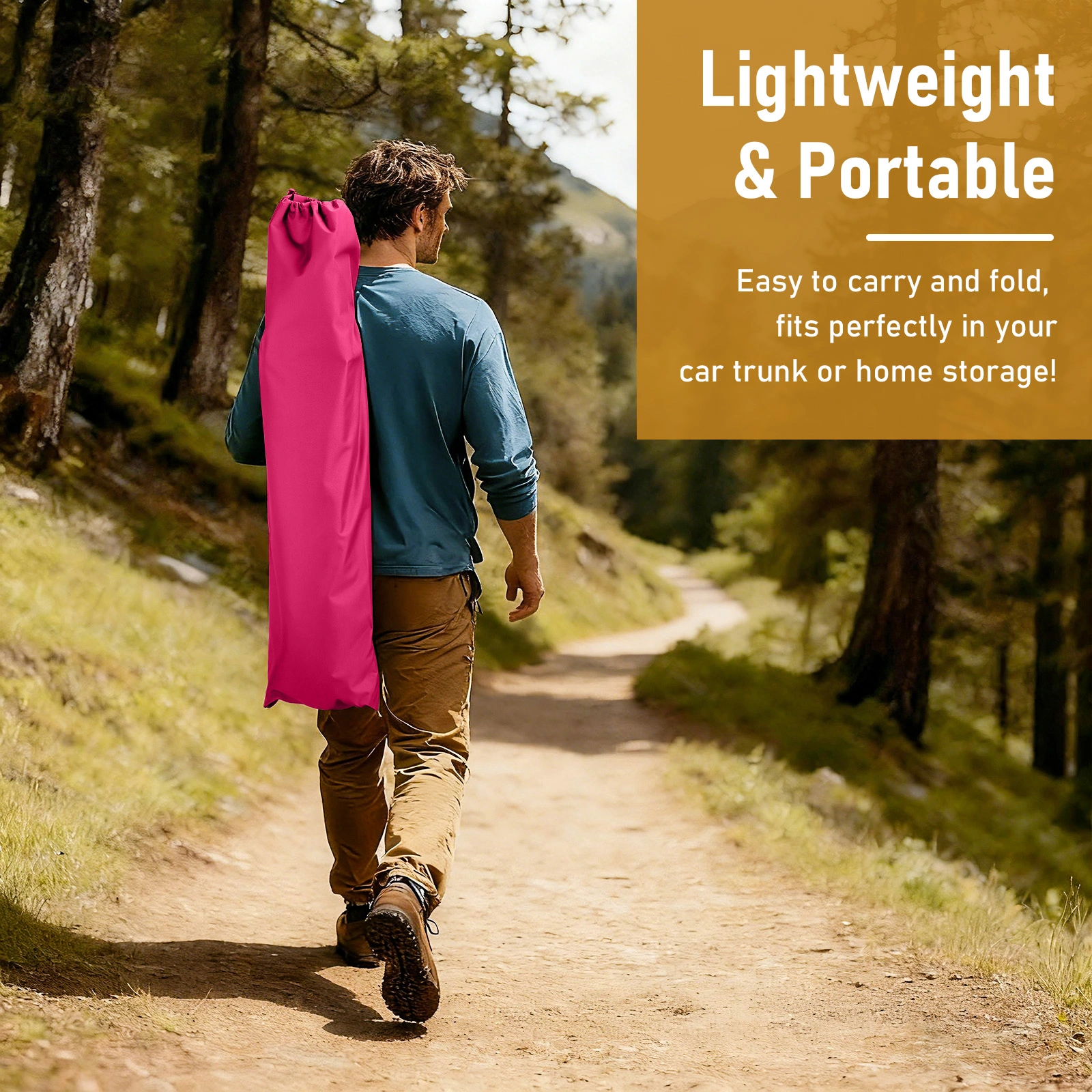 Portable Folding Camping Cot with Carrying Bag Army Pink view 9