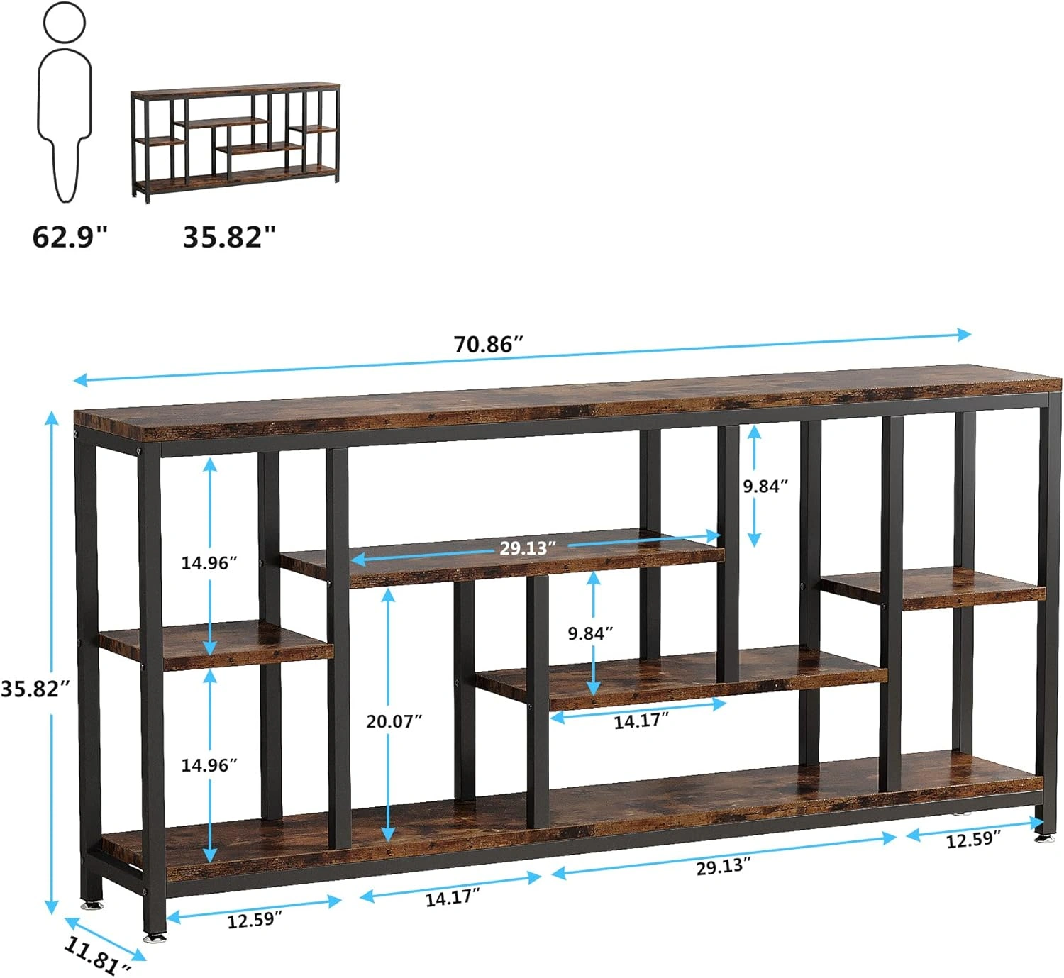 Long Console Table for Living Room, Slim Sofa Table against Wall, Entryway Hallway Table with Elegant Design view 2