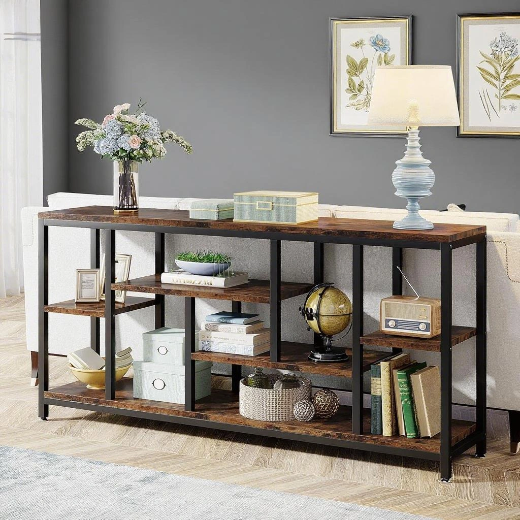 Long Console Table for Living Room, Slim Sofa Table against Wall, Entryway Hallway Table with Elegant Design view 5
