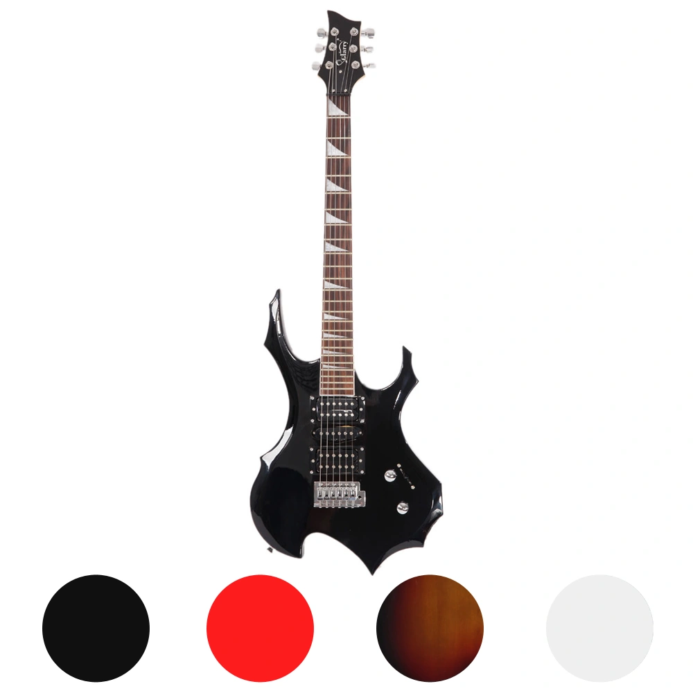 Black Flame Electric Guitar Strap HSH Pickup Shaped Strap w/Picks, Cable & Wrench Tool view 2
