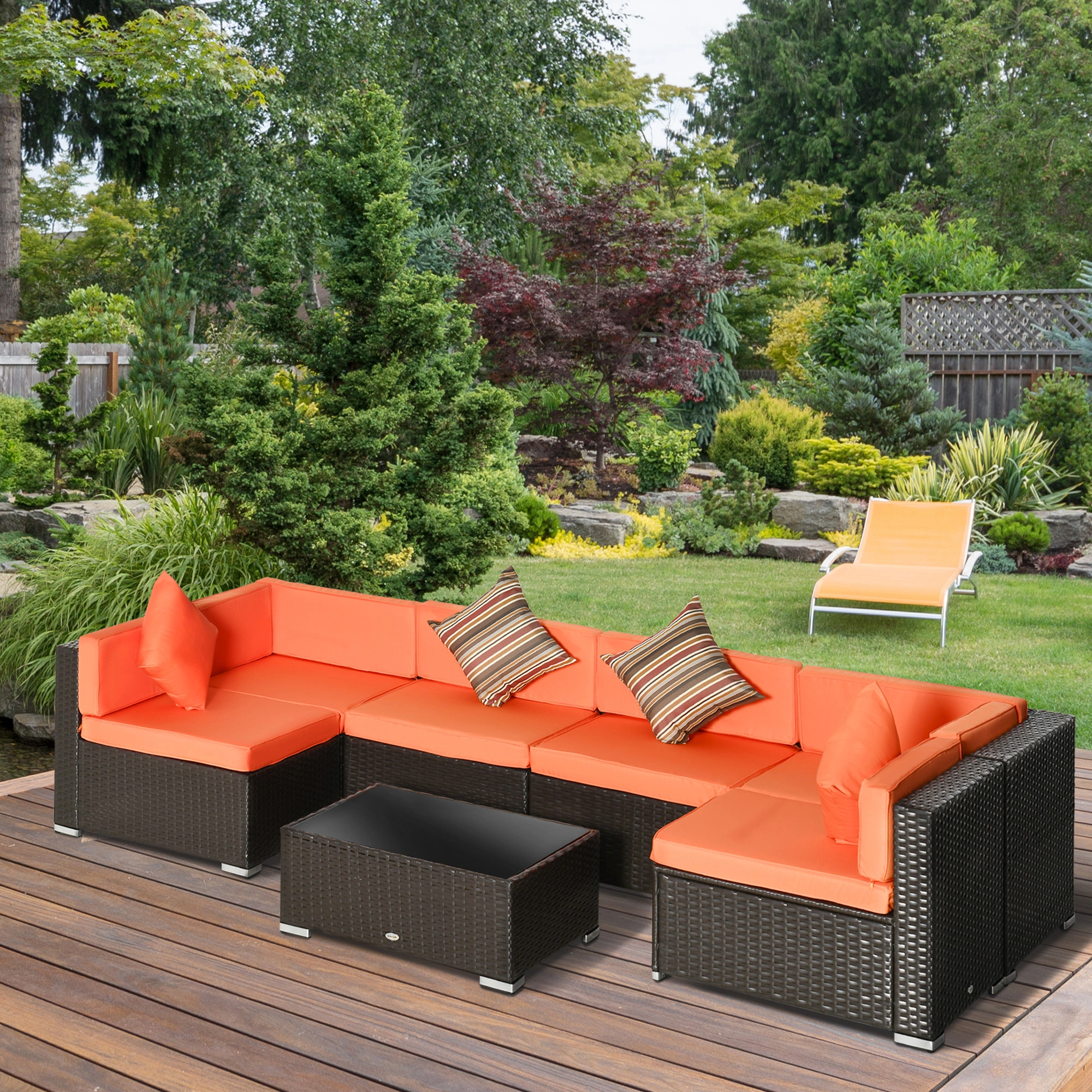 PE Rattan 3-Seater Sofa Outdoor Wicker Garden Patio Furniture Three Seat Couch Gray