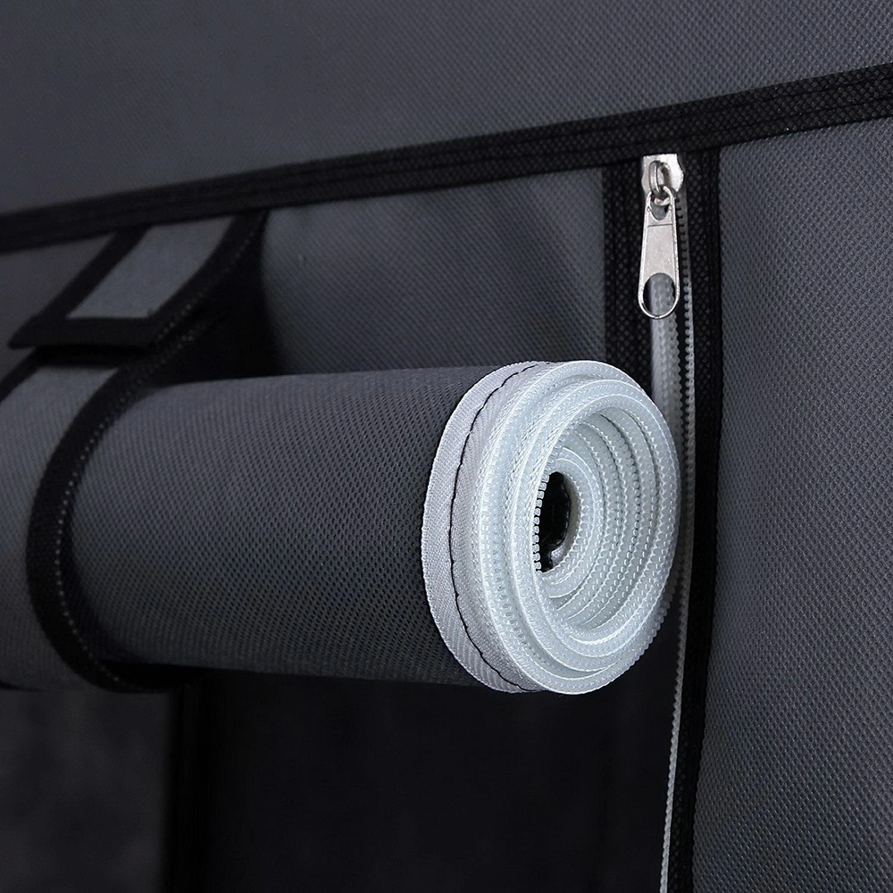67" Portable Clothes Closet Wardrobe with Non-woven Fabric and Hanging Rod Quick and Easy to Assemble Gray view 5