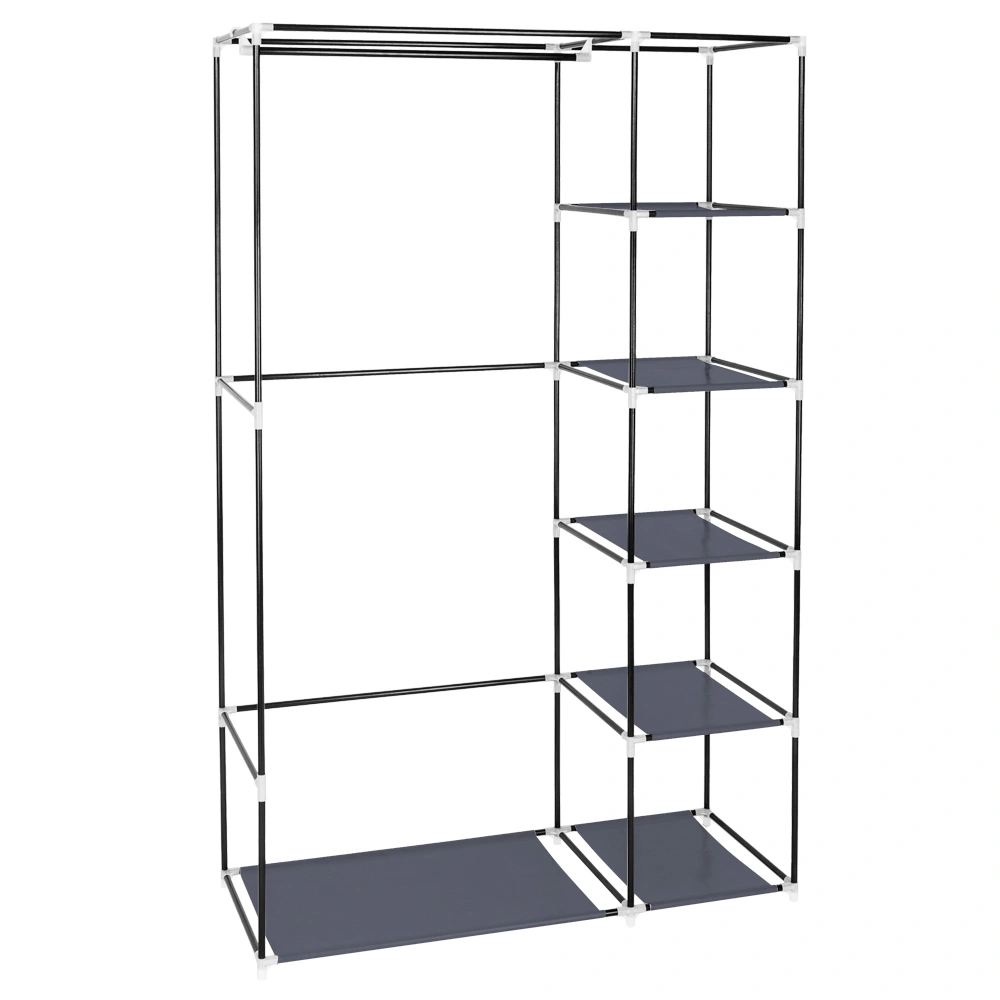67" Portable Clothes Closet Wardrobe with Non-woven Fabric and Hanging Rod Quick and Easy to Assemble Gray view 8