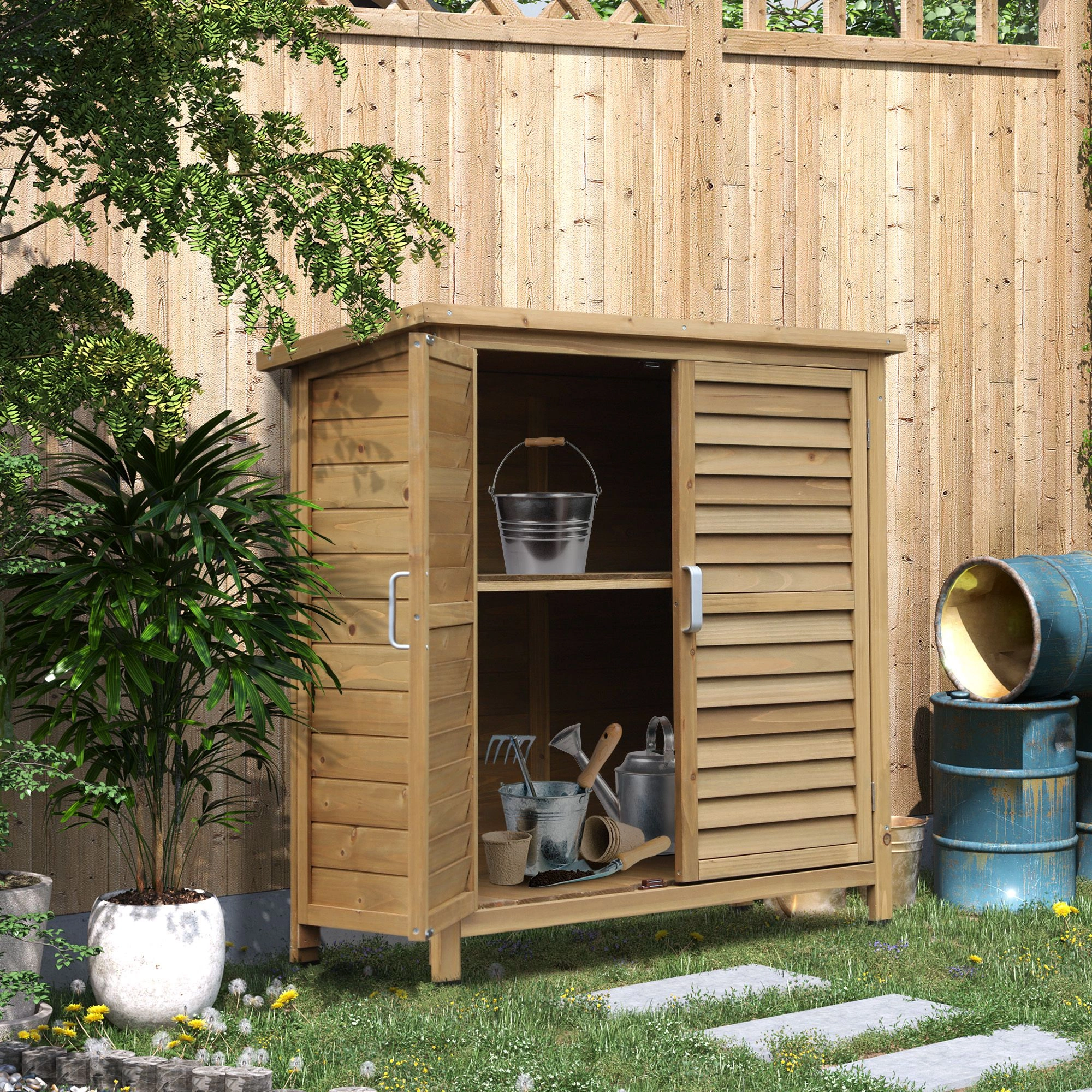 Heavy Duty Metal Garden Shed 6x4 ft Outdoor Storage with Lockable Doors Rust-Proof