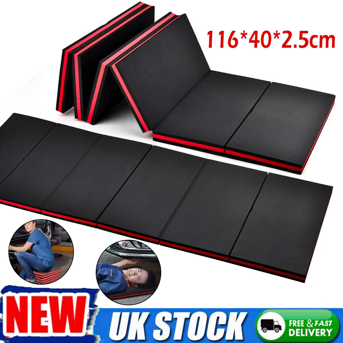 3in1 Mechanics Mat Large Folding Kneeling Work Mat 25mm Thick Foam Garage Floor Protection Workshop