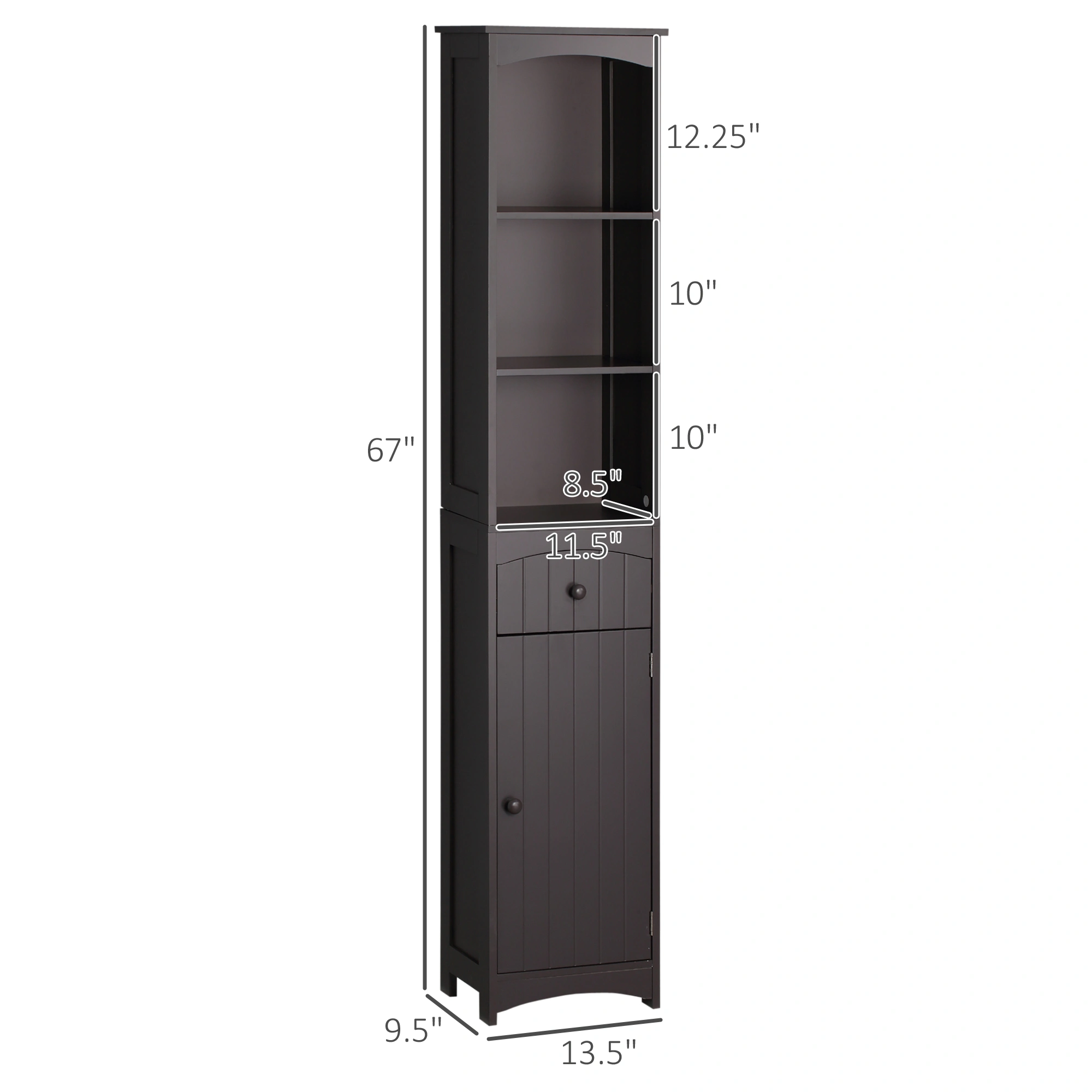 Bathroom Cabinet, Wall-Mounted Storage Console with Shelf, Compact Vanity Organizer view 2