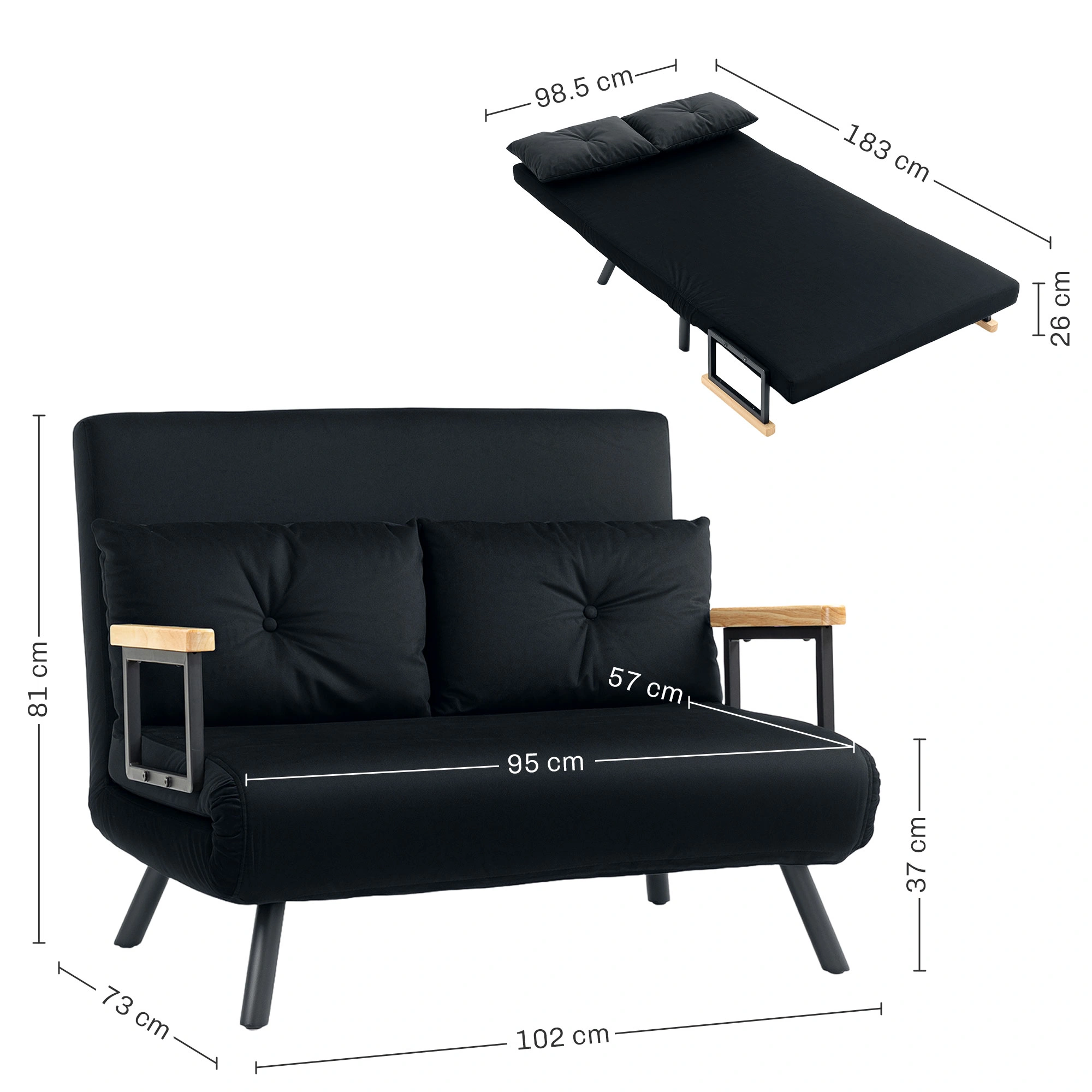 Modern Sofa Chair with Soft Cushioned Seat, Compact Accent Chair for Living Room Bedroom view 5