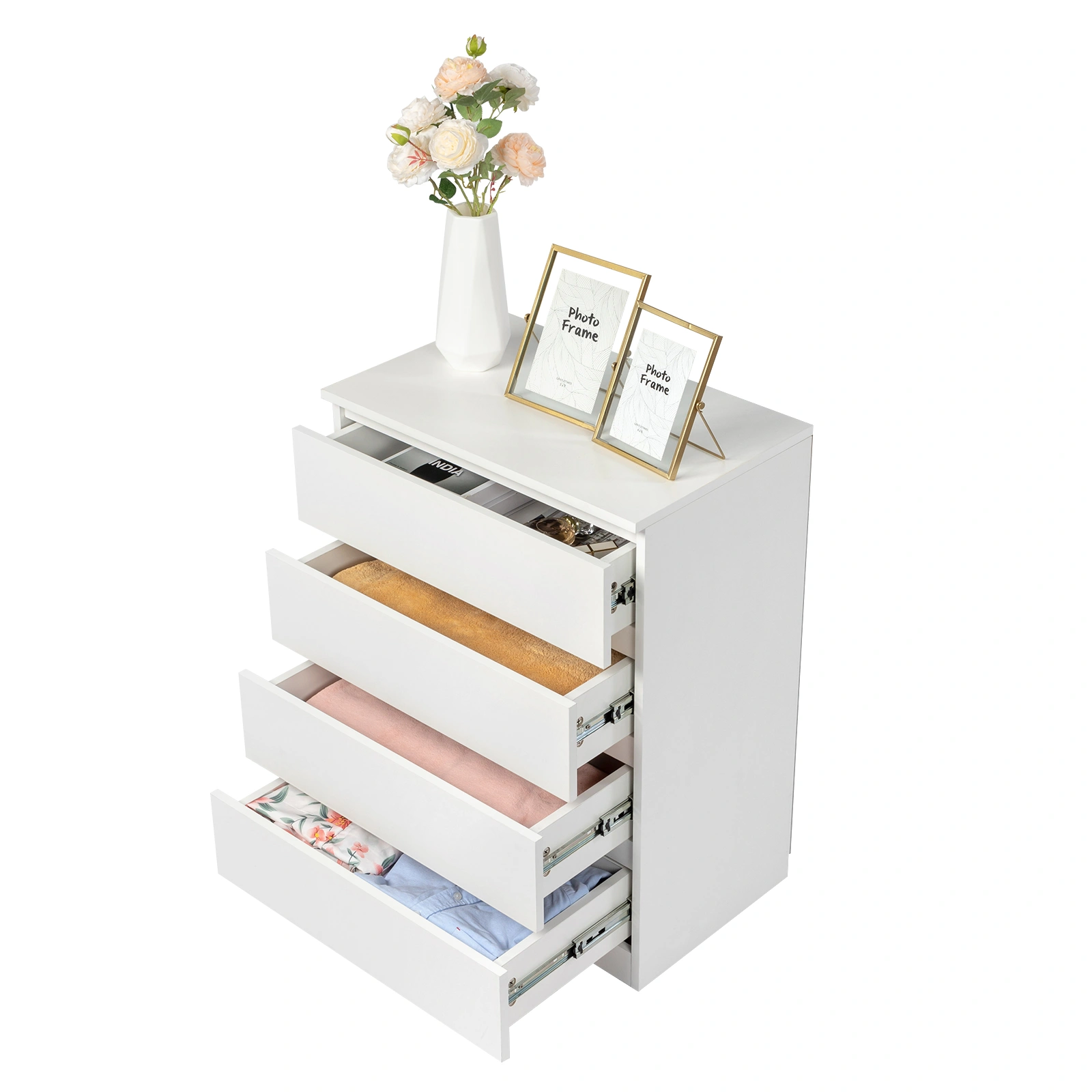 Wood Simple 4-Drawer Dresser White view 8