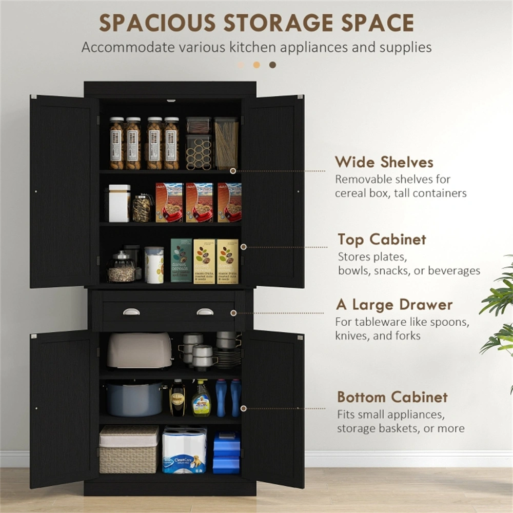 Kitchen & Bathroom Cabinet Storage Organizer - Modern Wall Mounted Shelf Unit for Home Organization view 4