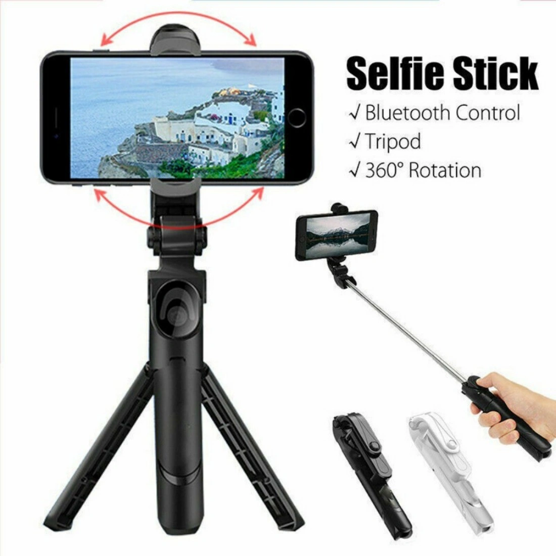 BLUETOOTH SELFIE TRIPOD TELESCOPIC MONOPOD WITH REMOTE - EXTENDABLE PHONE HOLDER STAND view 5