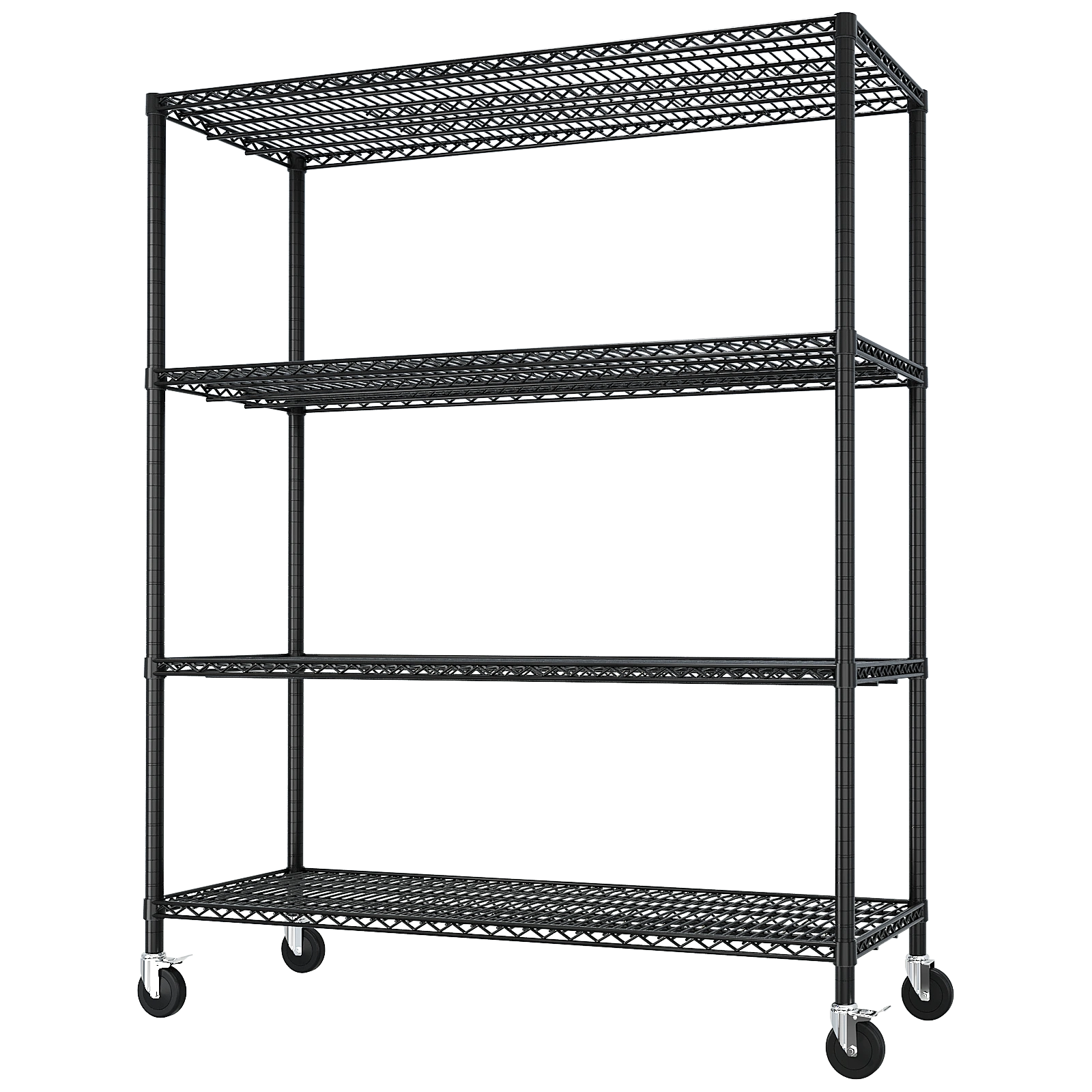 Heavy Duty Wire Shelving Unit 75.59" H X 55.12" W X 23.62" D, 2500 LBS NSF Metal Storage Shelves with Wheels, Adjustable Garage & Commercial Rack view 9