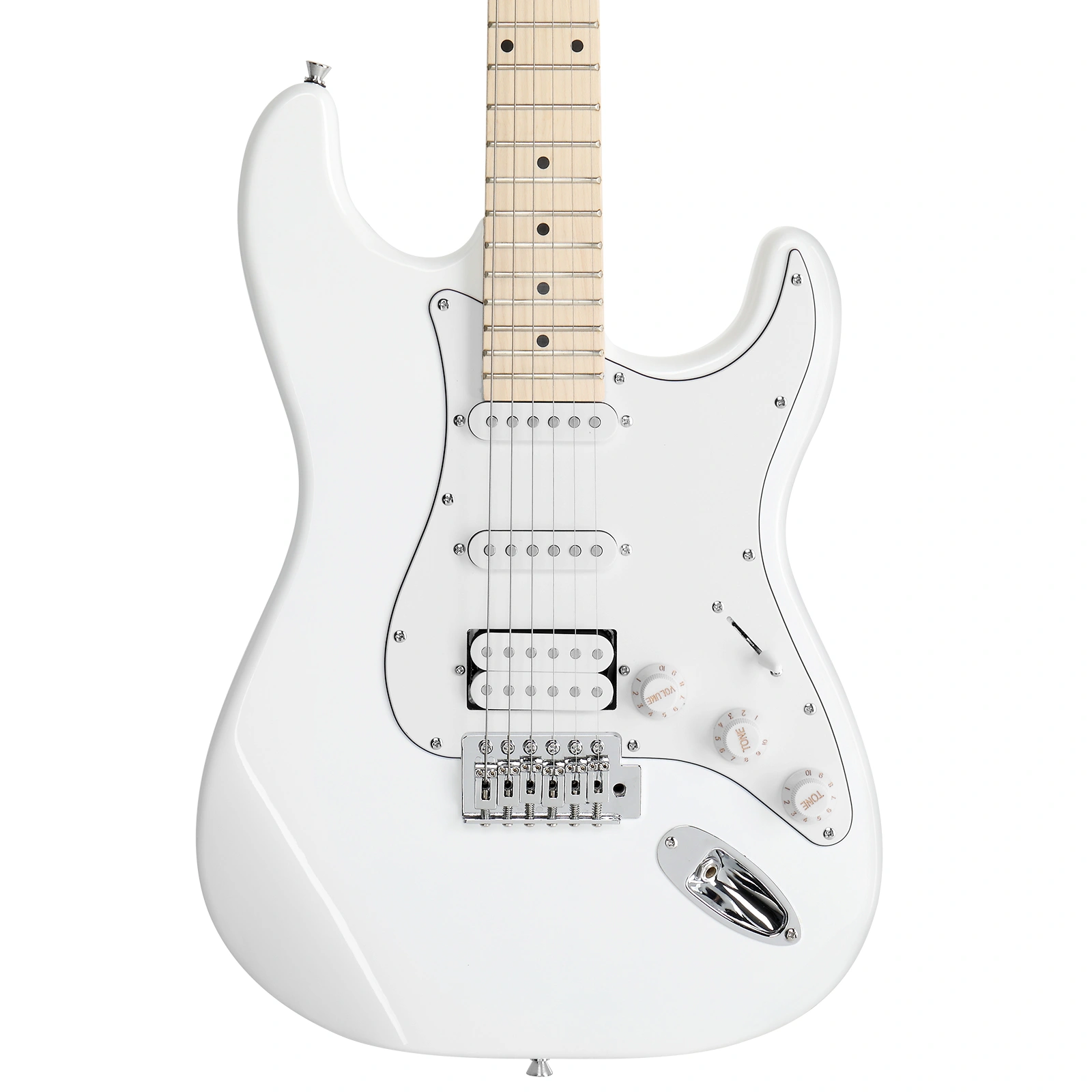 GST Stylish H-S-S Pickup Electric Guitar Kit with 20W AMP Bag Guitar Strap White view 15