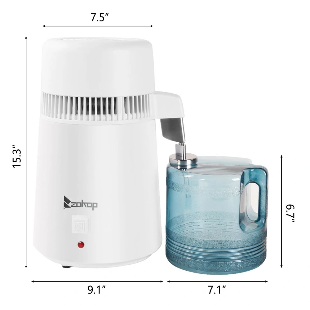 ZB-1 British Standard 4L Distilled Water Dispenser Machine 220V 750W w/ Thermostat & Natural Plastic Bottle view 2