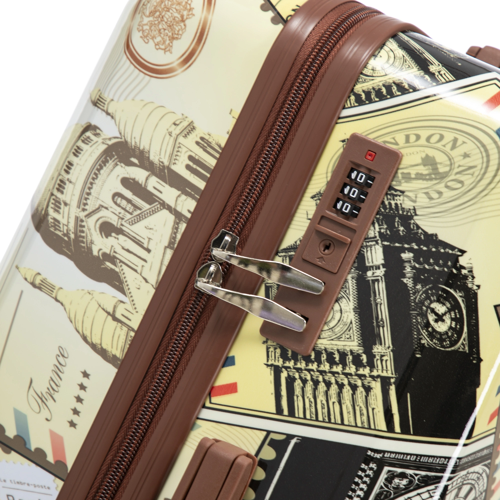 20"/24"/28" 3 pcs/set in PC Spinner Wheel Luggage, Carry on Suitcase, With Printed pattern and Combination Lock (City Stamps) view 16