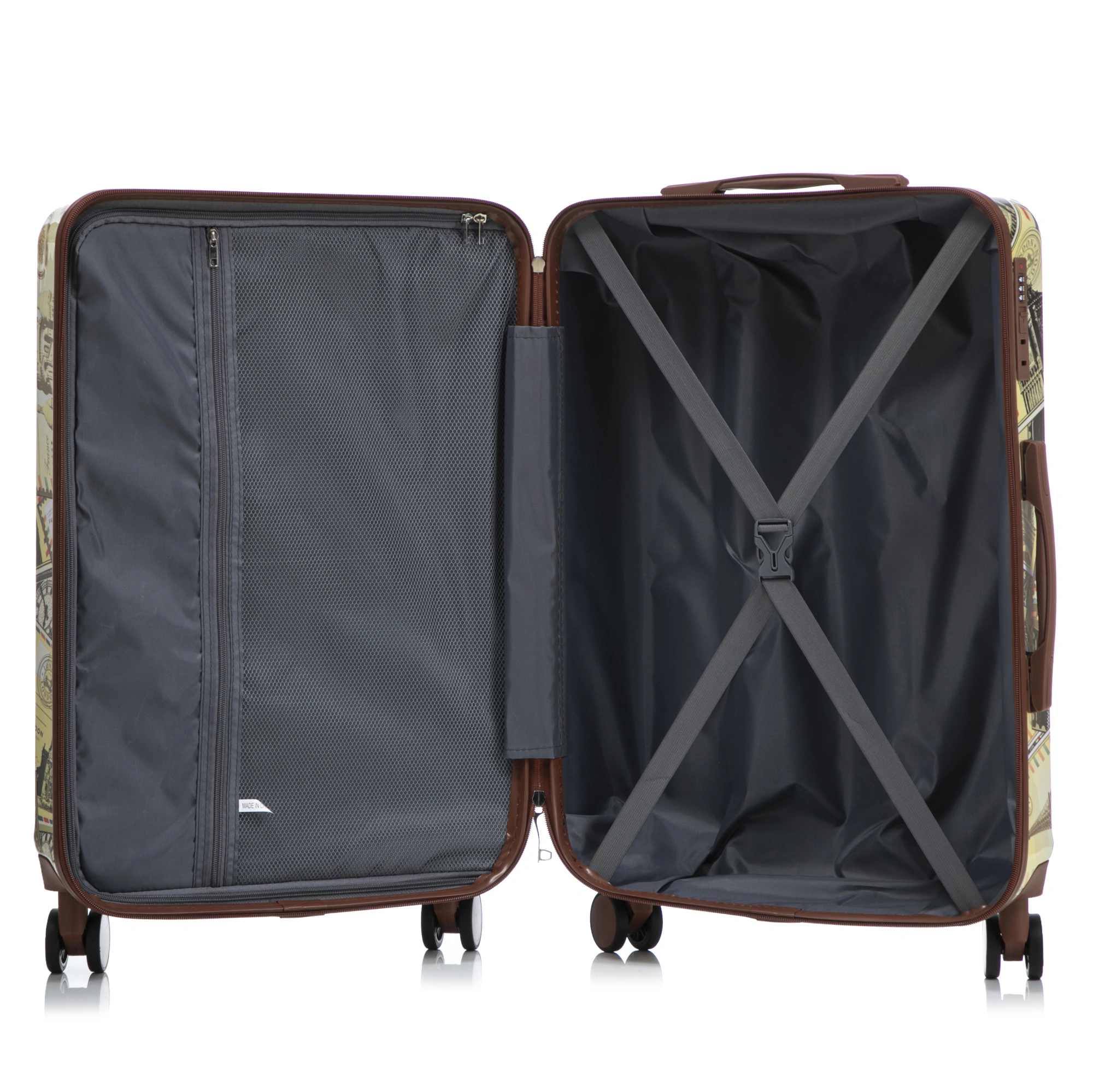 20"/24"/28" 3 pcs/set in PC Spinner Wheel Luggage, Carry on Suitcase, With Printed pattern and Combination Lock (City Stamps) view 18