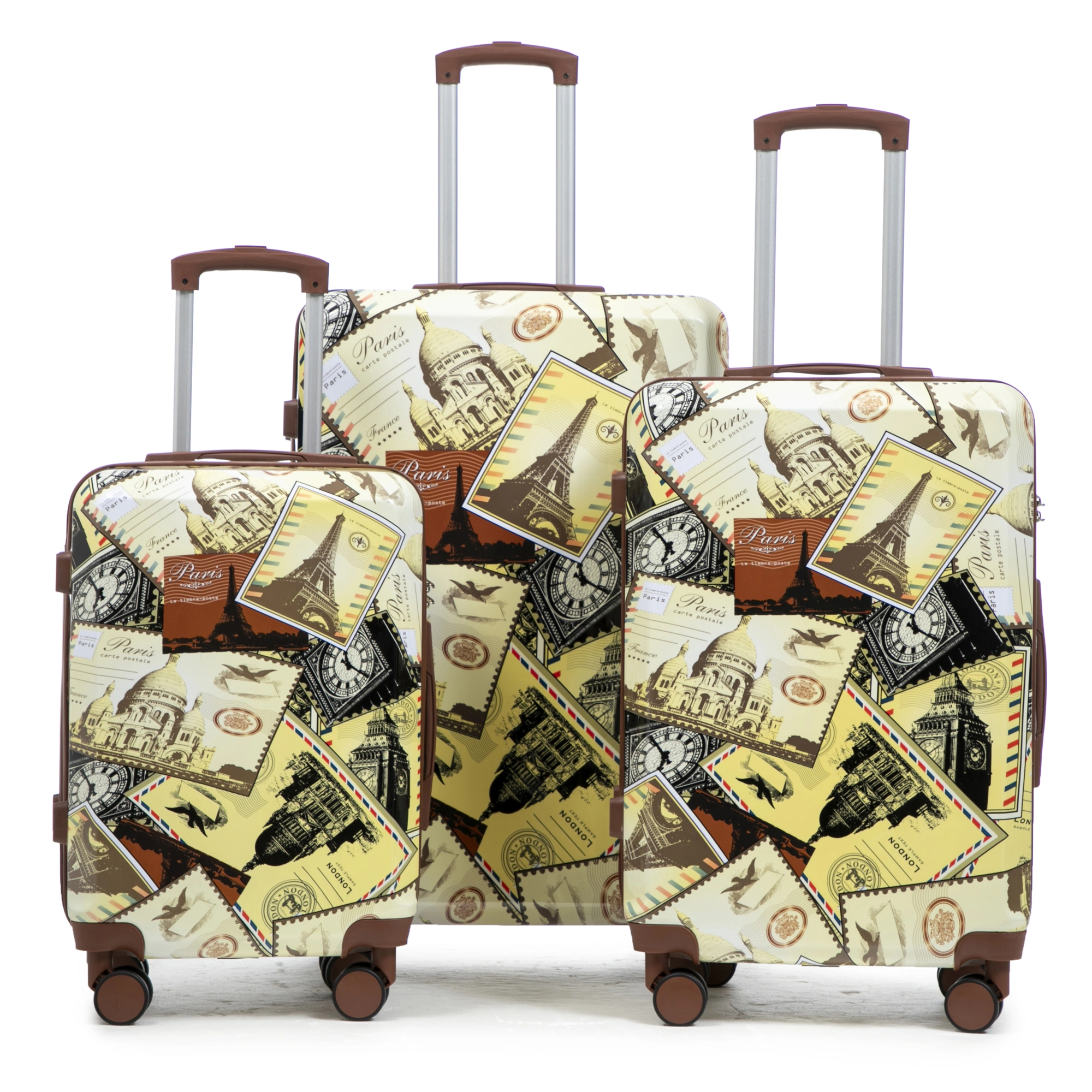 20"/24"/28" 3 pcs/set in PC Spinner Wheel Luggage, Carry on Suitcase, With Printed pattern and Combination Lock (City Stamps) view 21