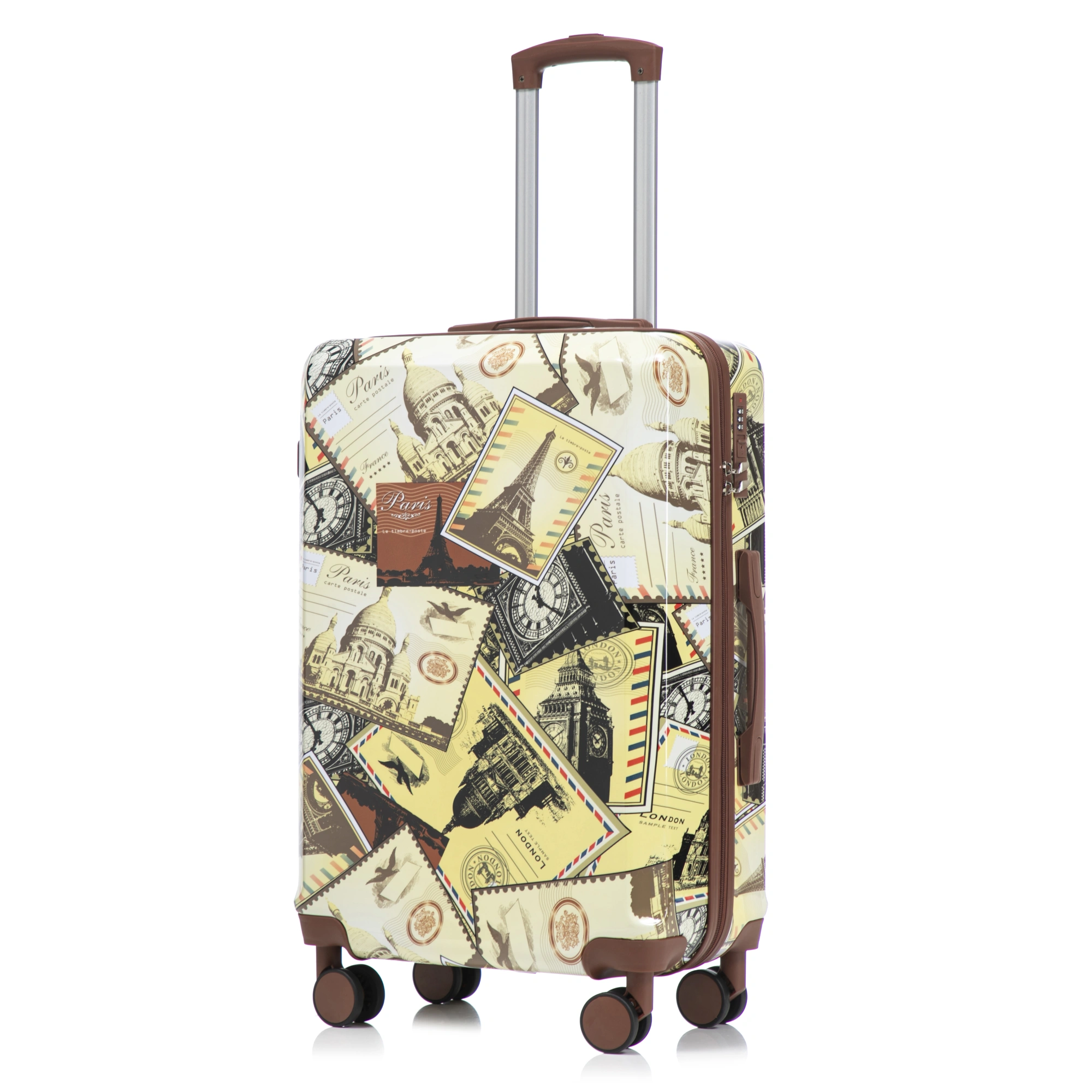 20"/24"/28" 3 pcs/set in PC Spinner Wheel Luggage, Carry on Suitcase, With Printed pattern and Combination Lock (City Stamps) view 25