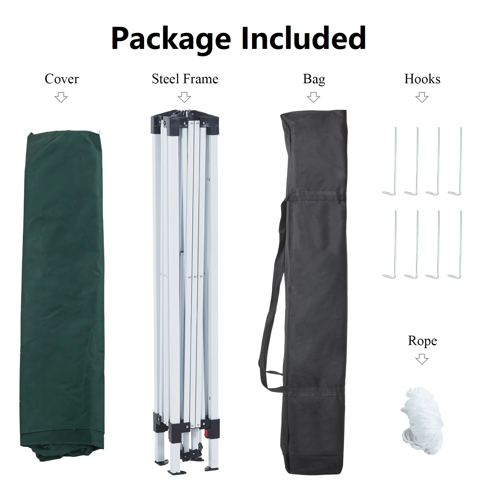 2m x 2m Pop Up Gazebo Outdoor Garden Shelter Canopy, PVC Coated Frame with Travel Carry Bag view 3
