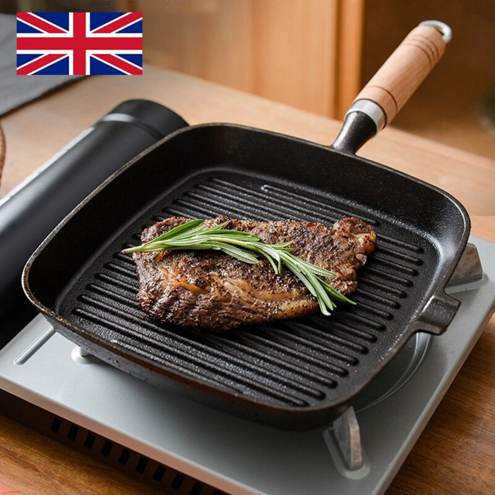 Non Stick Grill Pan Griddle Skillet with Ribs - Induction Compatible Frying Pan for Steak Cooking view 3