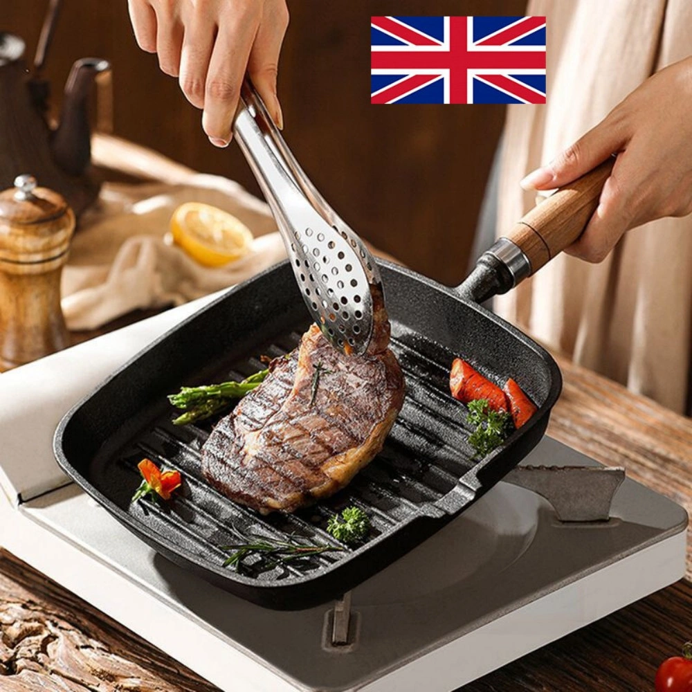 Non Stick Grill Pan Griddle Skillet with Ribs - Induction Compatible Frying Pan for Steak Cooking view 4
