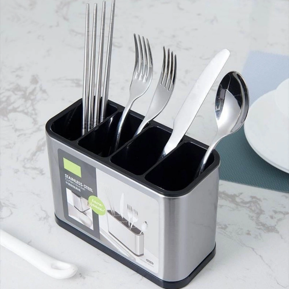 Multifunction Kitchen Utensil Holder Rack - Cutlery Spoon Fork Storage Drainer Organizer Stand