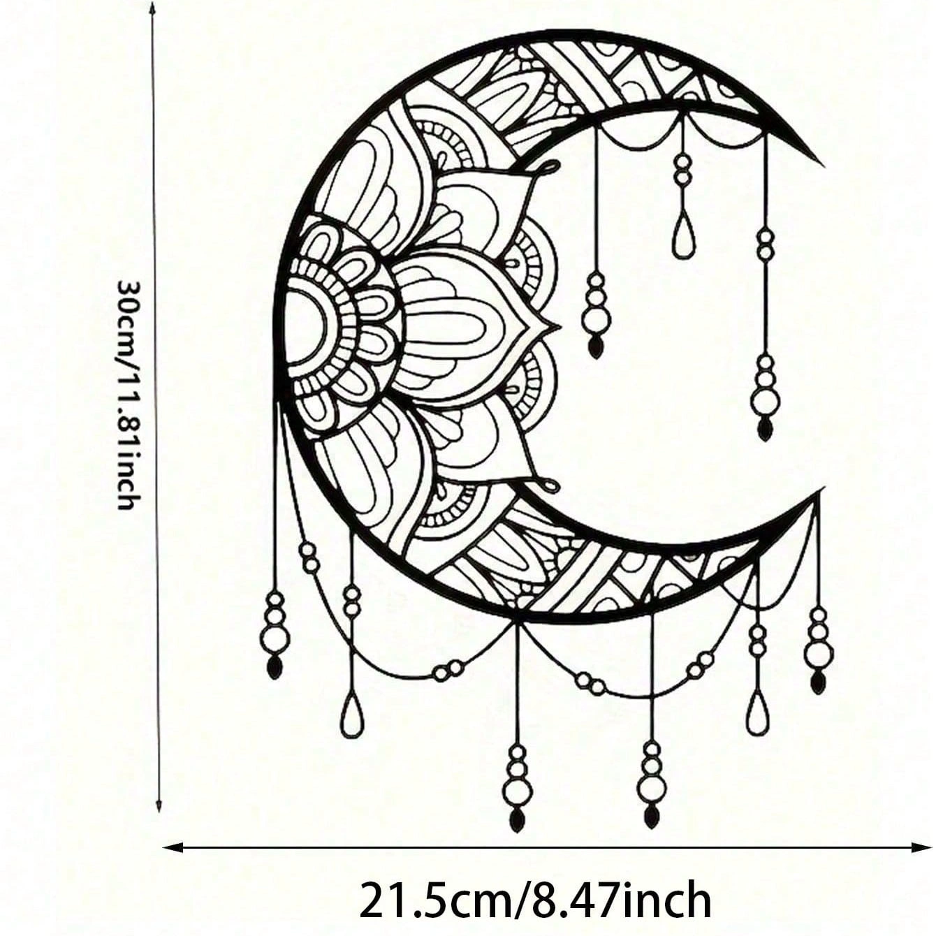 CIFbuy Mandala Moon Wall Art iron Wall Hanging for Yoga Meditation Room Decor view 3
