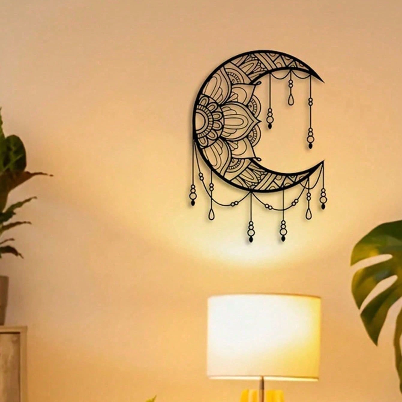 CIFbuy Mandala Moon Wall Art iron Wall Hanging for Yoga Meditation Room Decor view 7